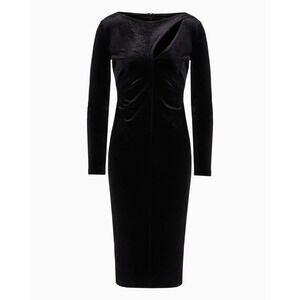 Armani Exchange Black Velvet Dress Luxe Bodycon Designer Size Small NWT Limited